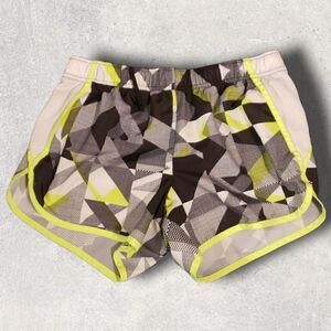 XERSION WOMEN'S BLACK GRAY YELLOW GEO PATTERN RUNNING SHORTS, SIZE XS